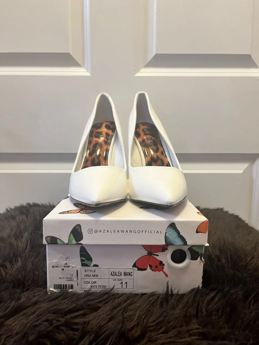 Azalea Wang White Patent Pointed-Toe Heels - Picture 1 of 5